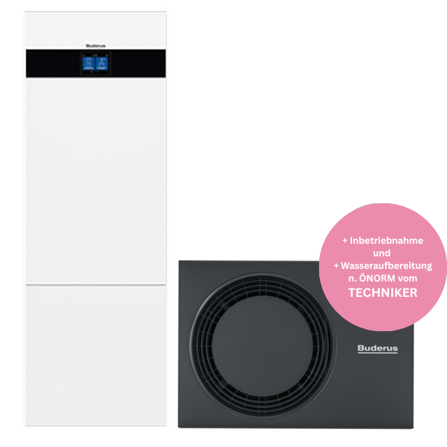 BUDERUS Wärmepumpen-Set 4 kW Logatherm WLW176i T180 Komfort-Hydraulik-Inneneinheit mit integriertem Warmwasser- und Pufferspeicher