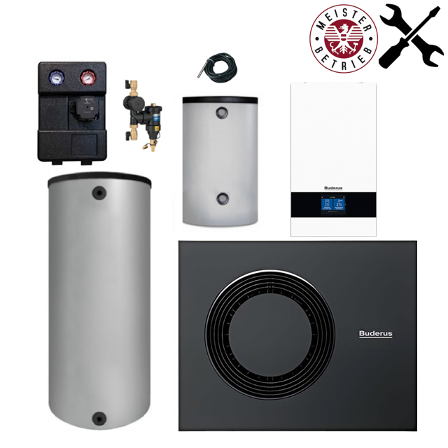 BUDERUS Wärmepumpenpaket 12 kW mit Montage und Inbetriebnahme von unserem Installateurmeister