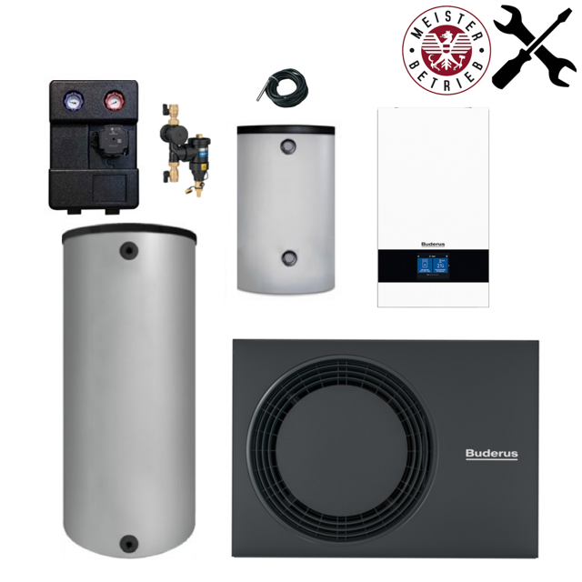 BUDERUS Wärmepumpenpaket 7 kW mit Montage und Inbetriebnahme von unserem Installateurmeister