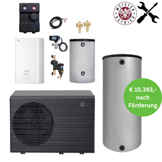 LG Wärmepumpenpaket 16 kW R290 mit Montage und Inbetriebnahme von unserem Installateurmeister