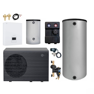 LG Wärmepumpenpaket Monoblock 14 kW R290 mit Warmwasserbereitung u. Pufferspeicher